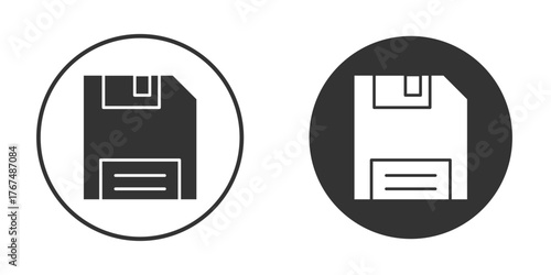 Floppy disk icon. Simple vector illustration. Silhouette Icon Set.