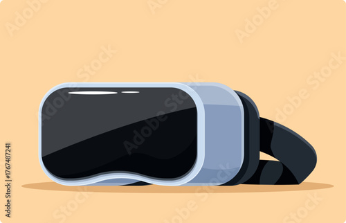 Modern vr goggles placed on a surface, representing immersive technology and virtual reality experiences