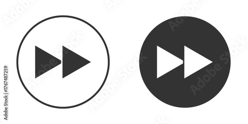 Fast forward icon. Simple vector illustration. Silhouette Icon Set.