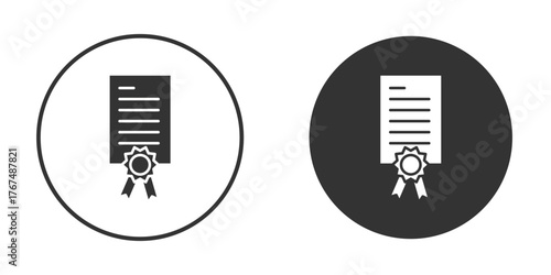 Diploma icon. Simple vector illustration. Silhouette Icon Set.