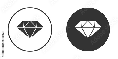 Diamond icon. Simple vector illustration. Silhouette Icon Set.