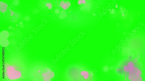 Pink Heart Overlay VFX Green Screen – Romantic Love Animation Background