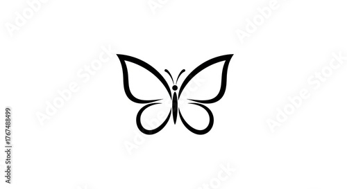 A minimalist butterfly illustration with bold lines