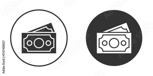 Cash icon. Simple vector illustration. Silhouette Icon Set.