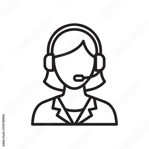 Customer Support Assistance Icon Design Service Help Center Agent Online Assistance Vector Illustration Call Center