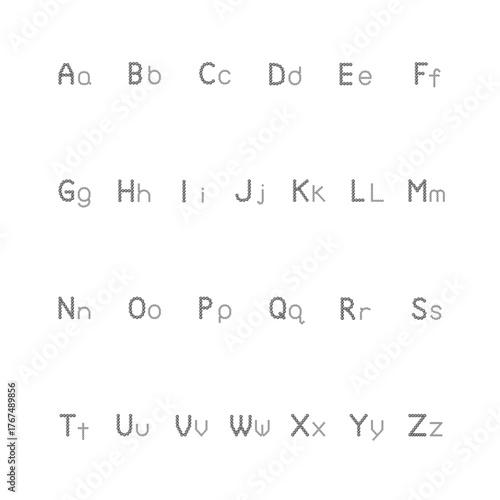 Crystal English vector alphabet set with black jewel gemstone effect, uppercase and lowercase letters, isolated on white background