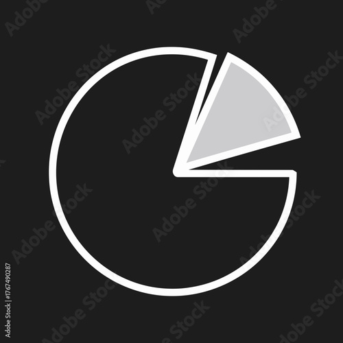 Pie chart with one slice removed – Great for data visualization, finance reports, or business analytics presentations
