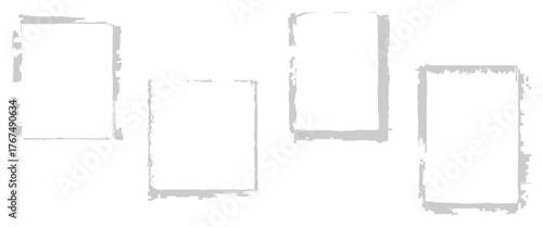 Realistic empty photo card frame, film set. Retro vintage photograph with transparent. Photo frame. Vector isolated picture frame mockup. old photo frame texture.