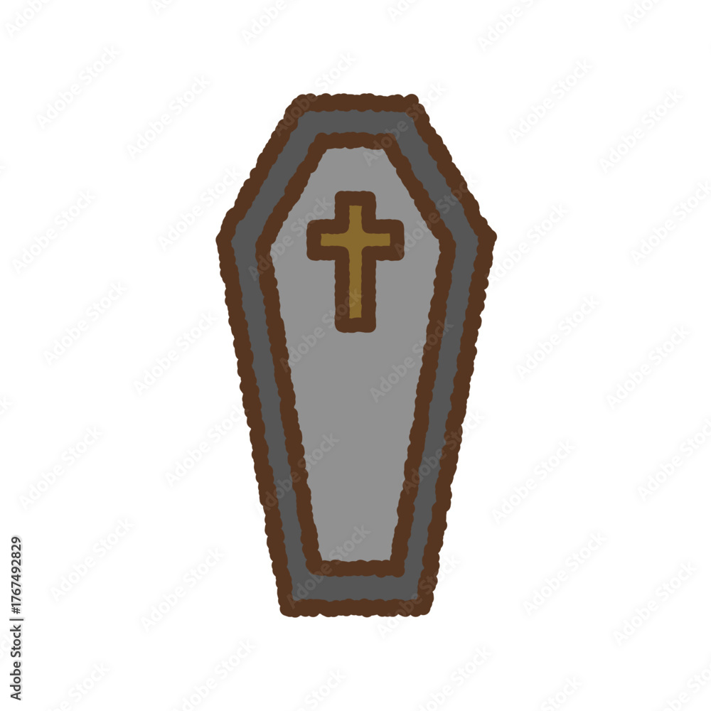 Obraz premium 手書き風のシンプルアイコンイラスト 棺桶