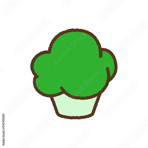 手書き風のシンプルアイコンイラスト　ブロッコリー