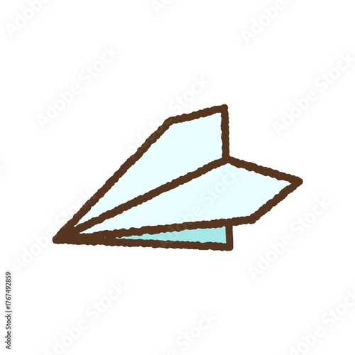 手書き風のシンプルアイコンイラスト　紙飛行機