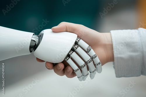 Human and Robot Handshake – Partnership Between AI and Humanity