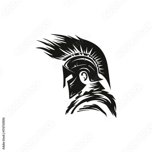 Spartan helmet illustration with a stylized design, showcasing a warrior's headgear.