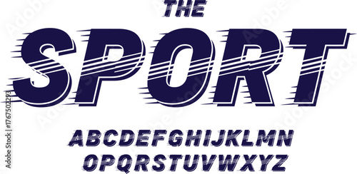 sports font alphabet in motion expressing speed and energy for branding team graphics and active lifestyle projects