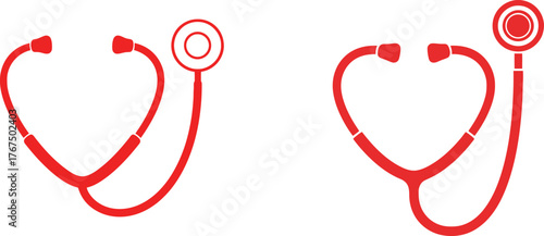 red stethoscope icons symbolizing care and wellness great for healthcare marketing medical branding and clinic visuals