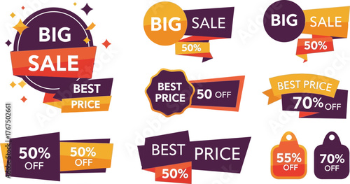 sale and discount tag graphics helping brands highlight offers and attract attention in seasonal or promotional campaigns