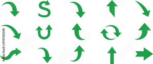 green arrow graphics representing growth progress and success themes adding movement to business and startup visuals