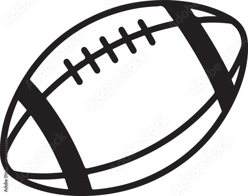 Simple american football outline icon for sports and games enthusiasts