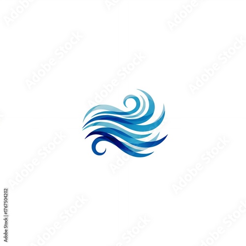 Wallpaper Mural Abstract blue watercolor swirls representing water waves and movement Torontodigital.ca