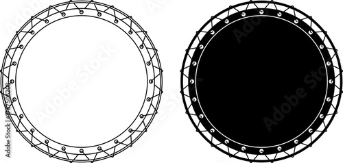 Trampoline top view frame with copy space for text or design