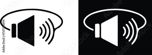 speaker icon set vector illustration volume control sign