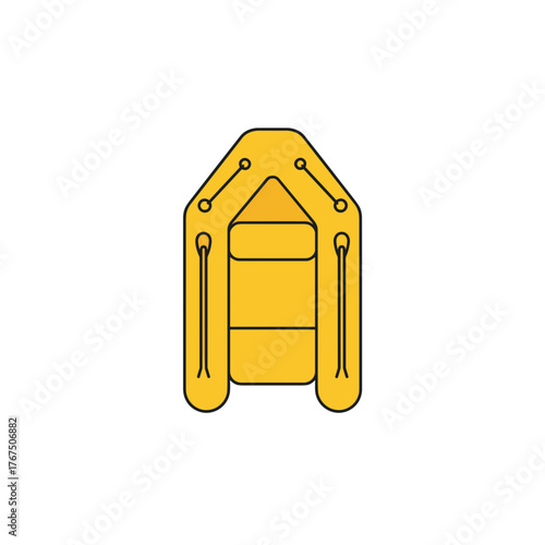Bright Yellow Inflatable Raft Illustration for Water Adventures and Recreation
