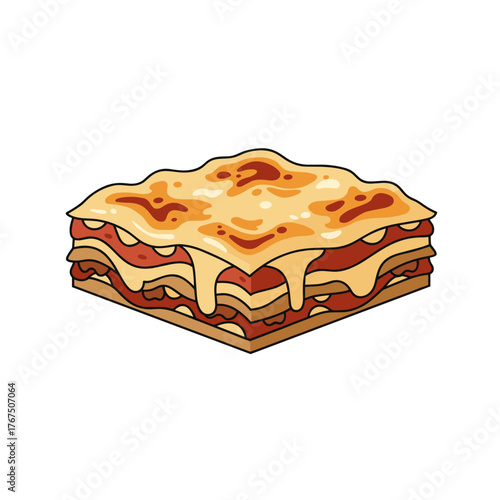 Delicious, layered lasagna with melted cheese, a classic Italian dish.