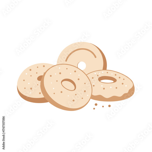 Stack of Three Sweet Doughnut-Shaped Pastries with Sprinkles