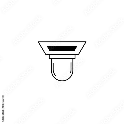 Simple Line Drawing of a Recessed Ceiling Light Fixture