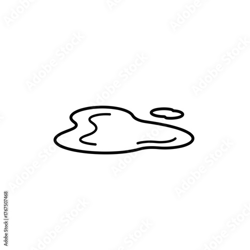 Simple Outline of a Puddle with Small Feature