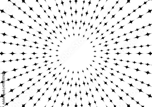 放射状に広がる光線・集中線・菱形・キラキラ・星の背景