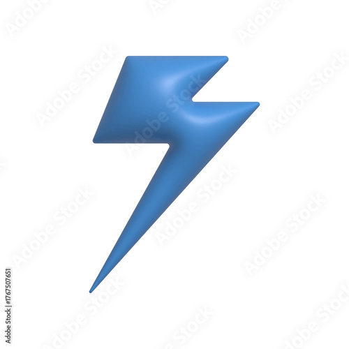 Blue lightning bolt icon, natural phenomenon, voltage hazard