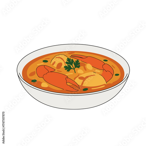 Creamy Crab and Seafood Soup in a Bowl