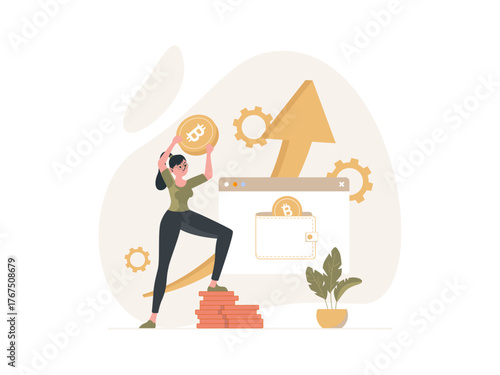 Cryptocurrency Modern Vector Scenes for Finance and Digital Currency