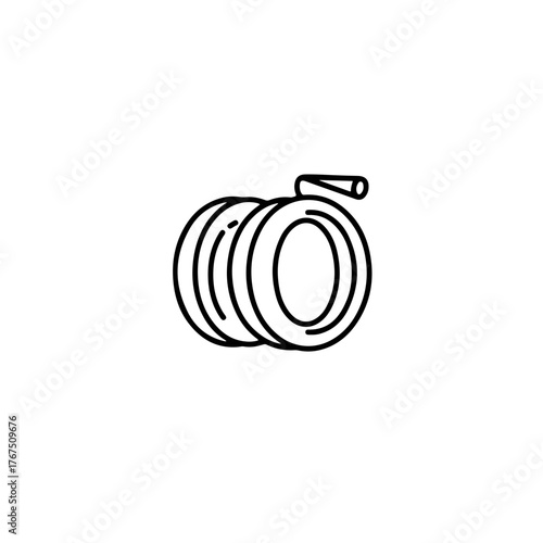 Line Art Illustration of a Classic Yo-yo Toy
