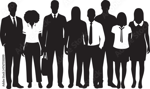 Diverse group silhouettes celebrate human rights day unity and equality concepts