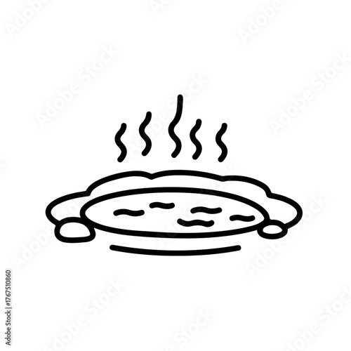 Simple Outline of a Hot Spring or Geothermal Pool