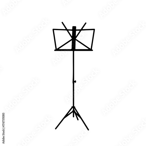Simple Black Music Stand Illustration