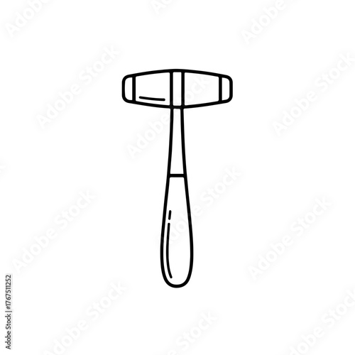 Simple Outline of a Medical Reflex Hammer for Neurological Examinations