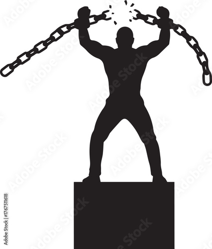 Breaking chains symbolizing freedom and human rights day liberation