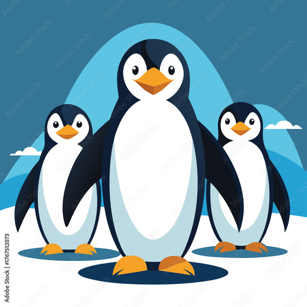 Obraz premium Penguins on the ice