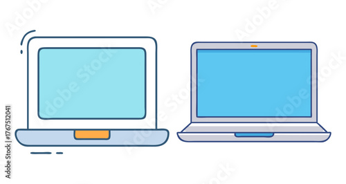 Two digital laptops showcasing modern technology and connectivity
