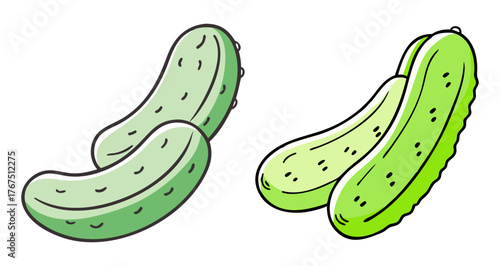 Delicious green pickled cucumbers freshly picked for your delight