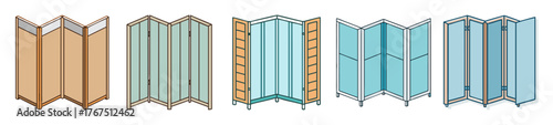 Elegant room divider panels creating separate spaces with a decorative appeal