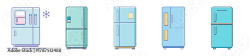 Collection of modern refrigerators featuring sleek designs and various styles