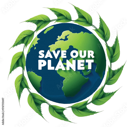 Save Our Planet – Eco Friendly Earth Vector Design