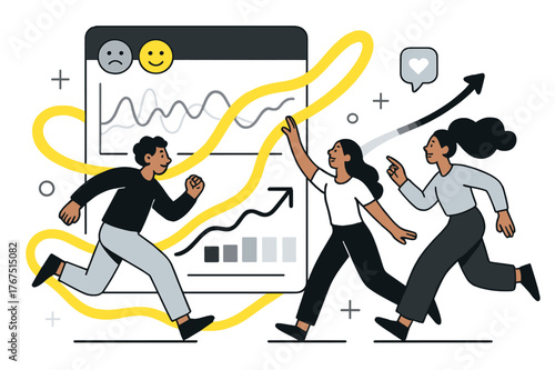 Insightful Healing Dashboard. Data-driven care. Abstract concept of a dashboard showing mood patterns and