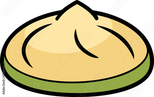 Simple Dumpling Icon Food Vector Illustration