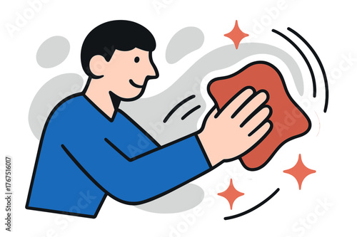 Sanitizing Motion Artistry. Sanitizing motion. A dynamic wiping gesture illustrated with curved motion lines