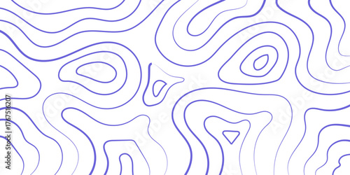 Hand drawn abstract line art topographic map design.